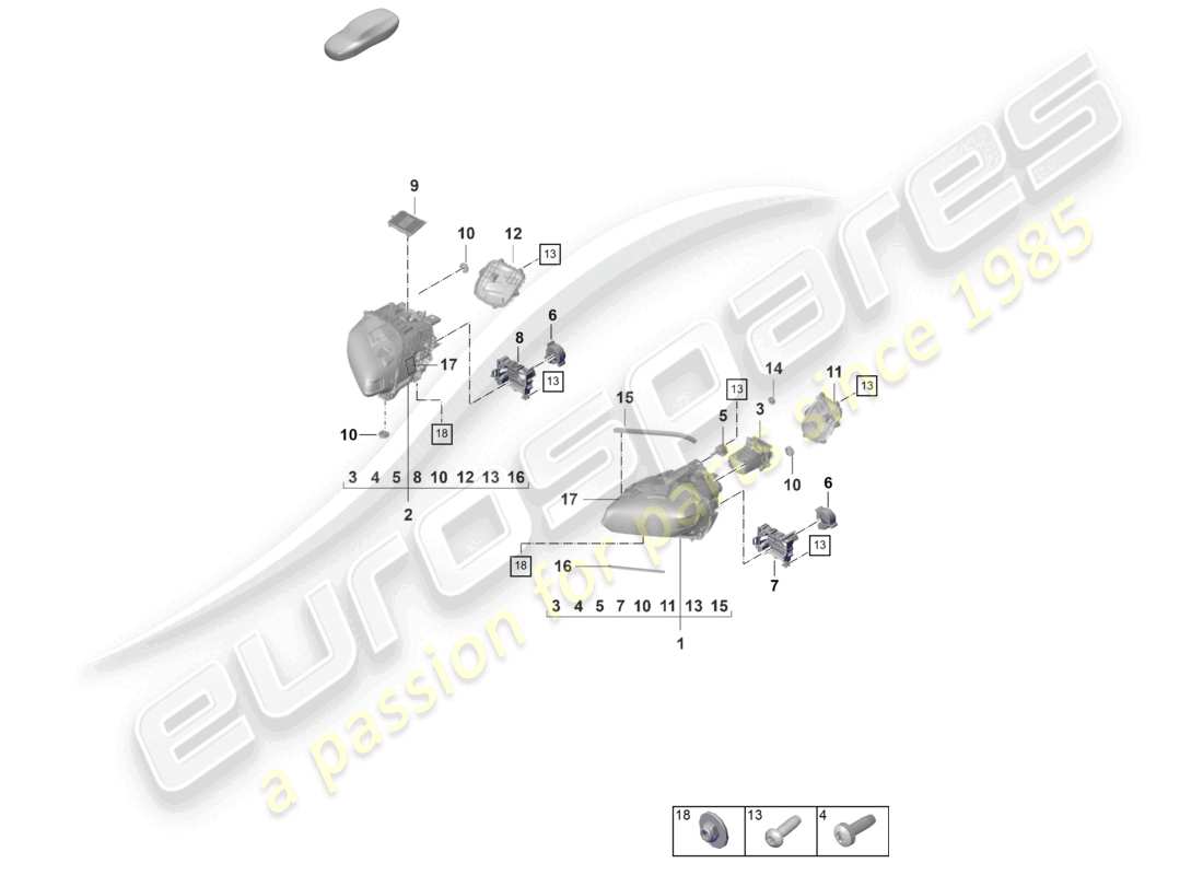 porsche 2020 (taycan 9j1-1) faro a led con fascio luminoso matrix attenzione: prima di ordinare, controllare il codice articolo nel veicolo. vedere le informazioni tecniche 9415 (25/24) diagramma articolo