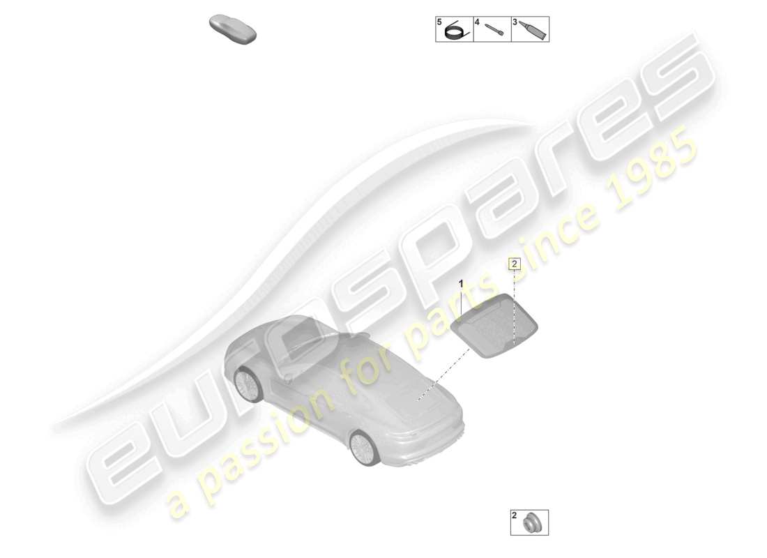 porsche 2024 (panamera 971-2) schema delle parti del lunotto posteriore