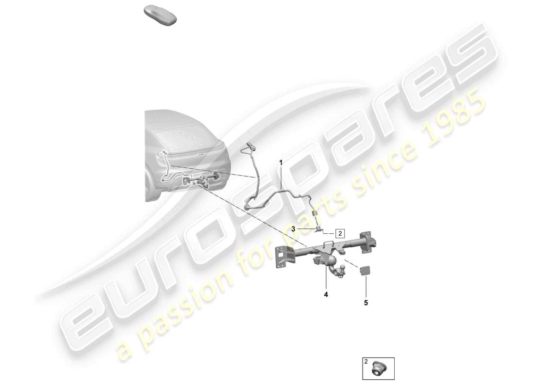porsche 2025 (macan-e) gancio di traino diagramma delle parti