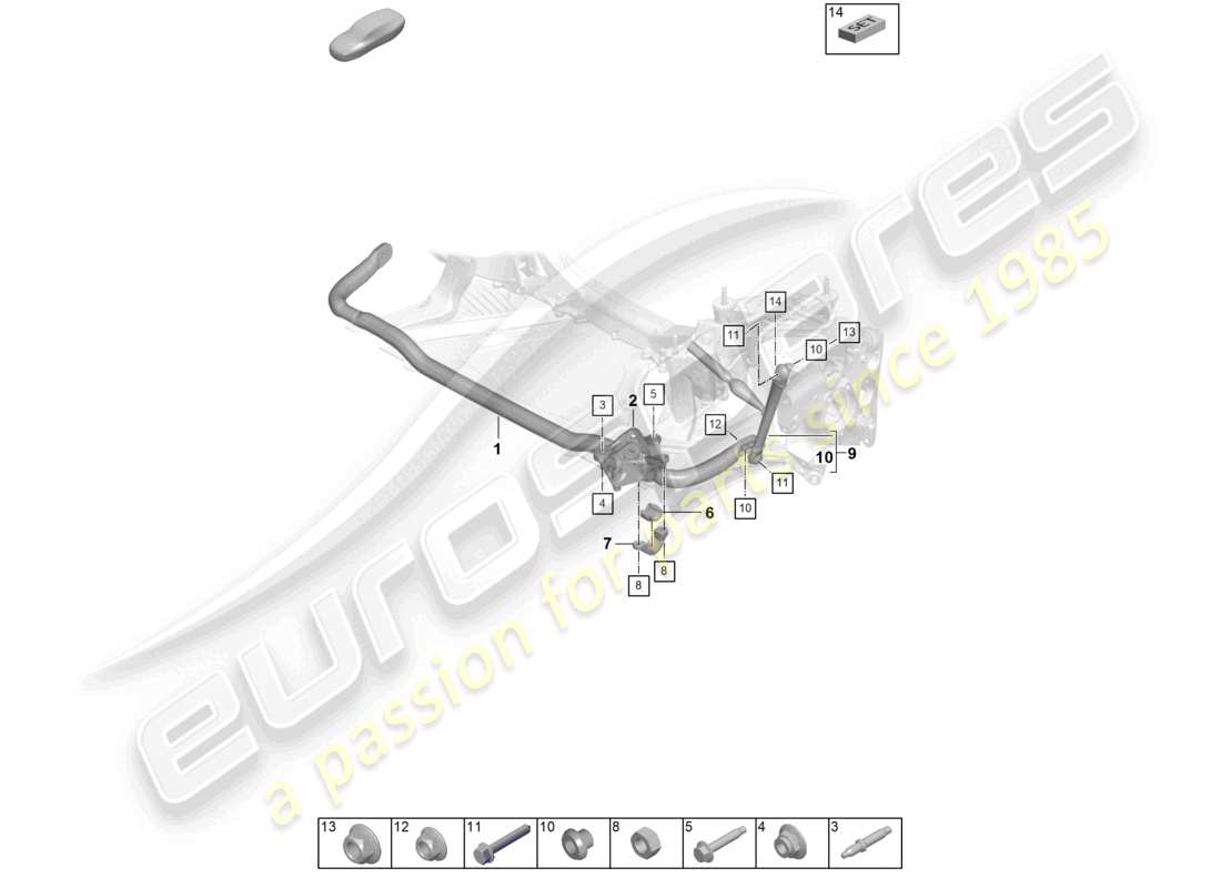 porsche 2022 (992-1 gt3/rs/st) barra antirollio asta di accoppiamento pacchetto weissach schema delle parti