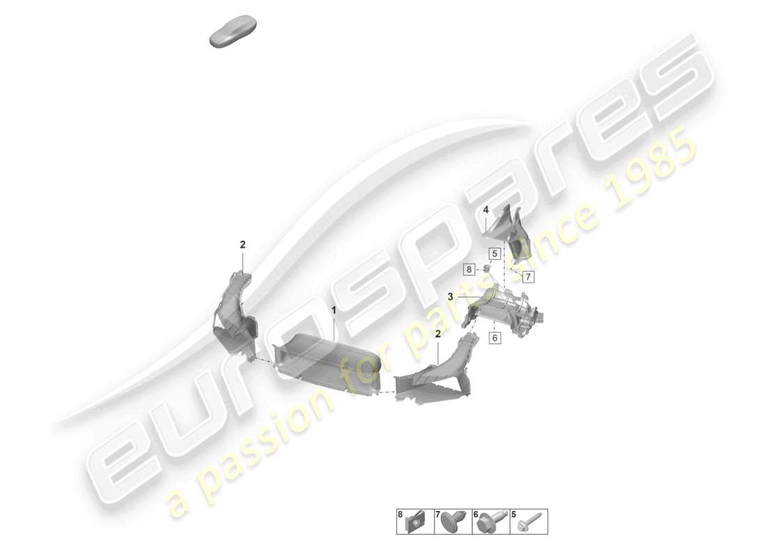porsche 2022 (992-1 gt3/rs/st) paraurti guida aria gt3 rs schema parte