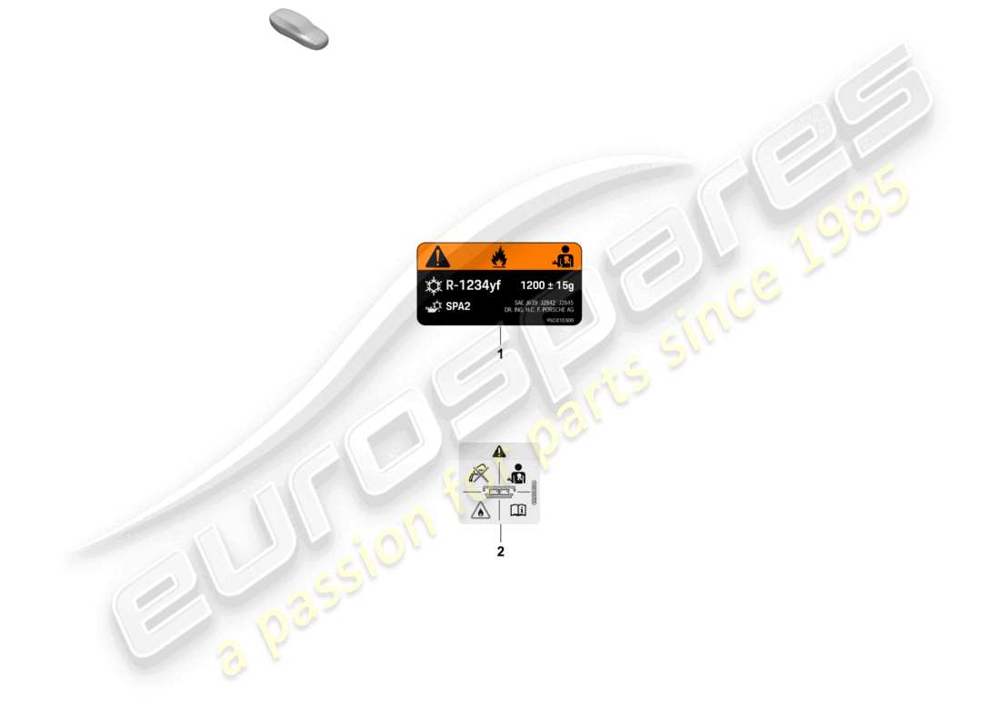 porsche 2025 (macan-e) adesivo per condizionatore diagramma delle parti