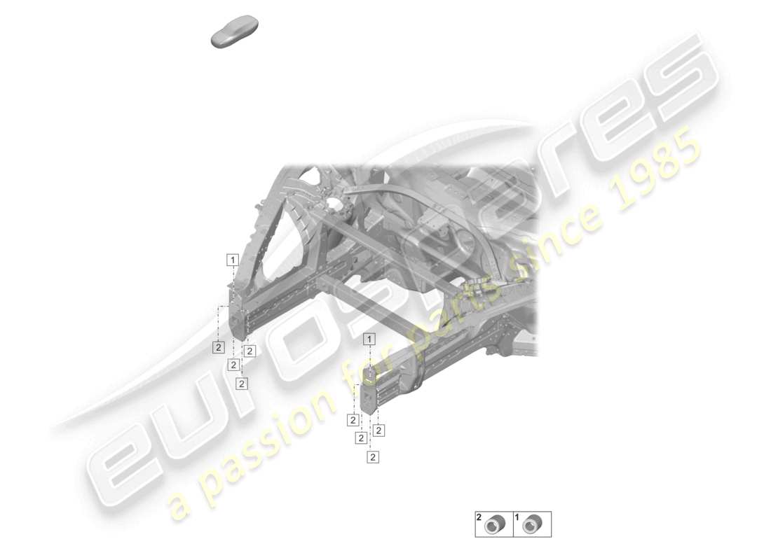 porsche 2020 (taycan 9j1-1) schema di montaggio dell'ammortizzatore anteriore
