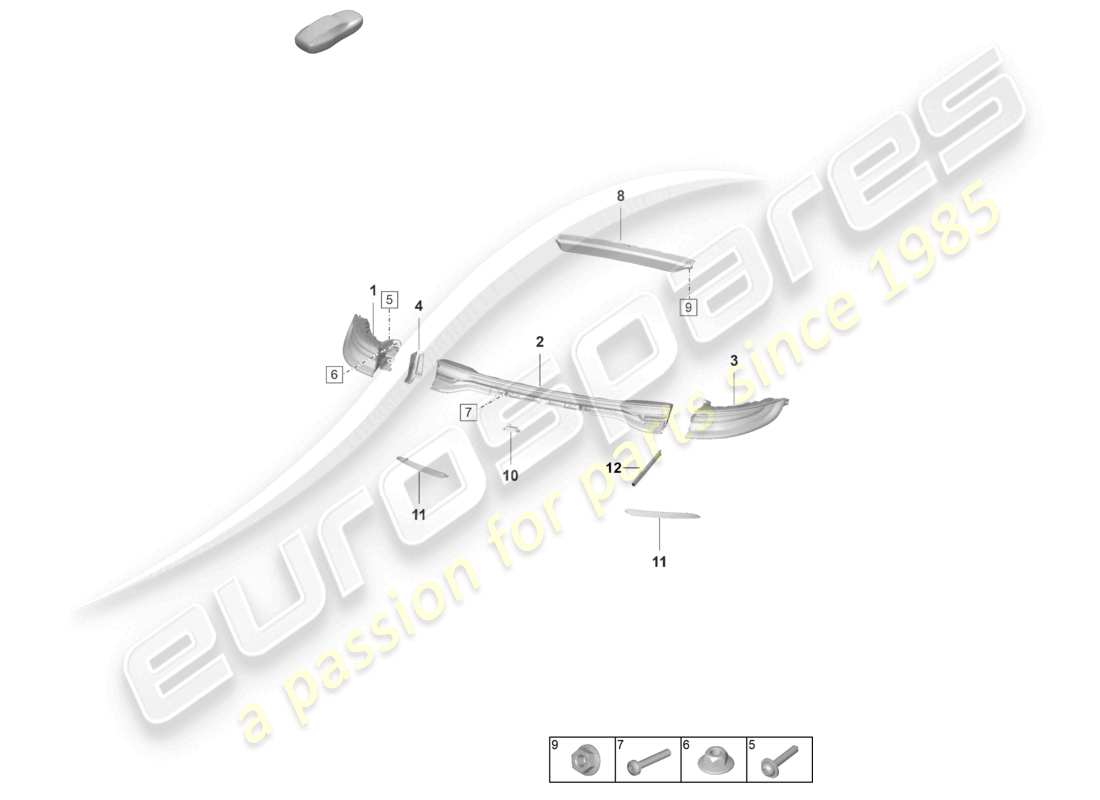 porsche 2024 (panamera 971-2) luce posteriore luce freno supplementare luce targa schema delle parti