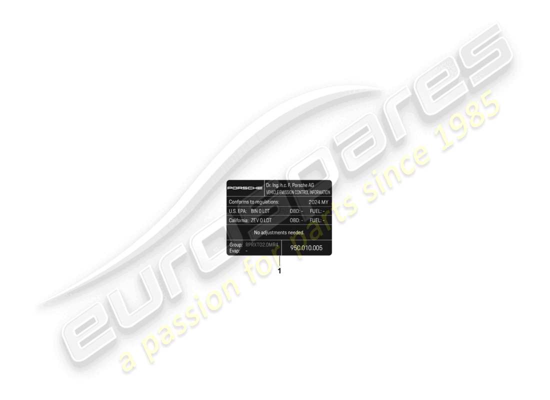 porsche 2025 (macan-e) avviso specifiche del motore diagramma delle parti