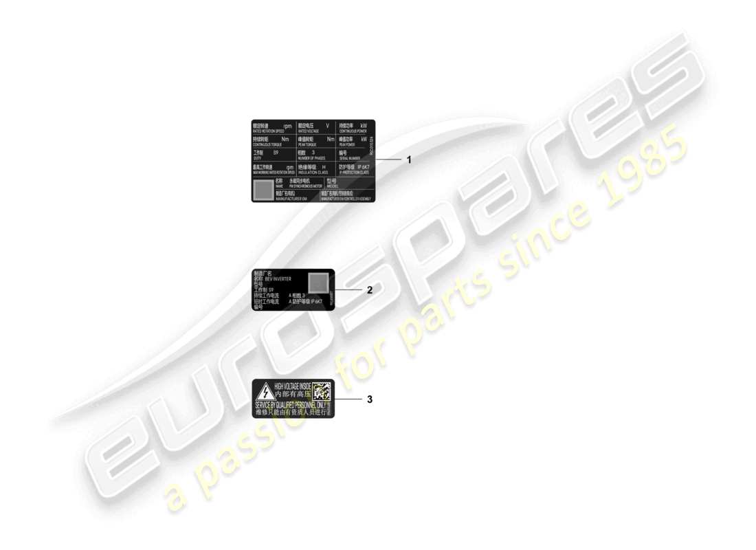 porsche 2025 (macan-e) avviso azionamento elettrico diagramma delle parti