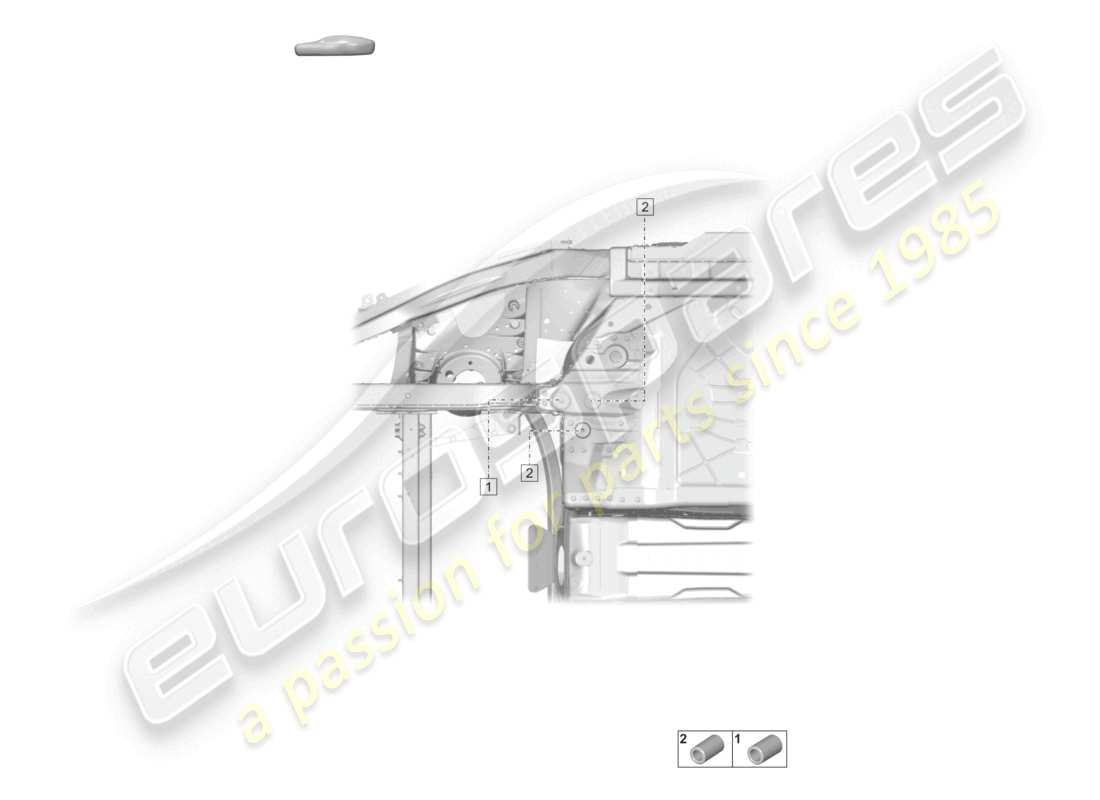 porsche 2020 (taycan 9j1-1) supporto assale anteriore barra antirollio anteriore batteria ad alta tensione diagramma delle parti