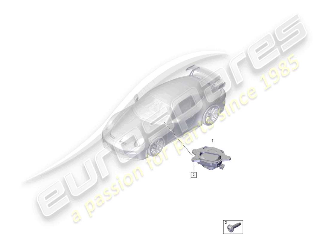 porsche 2025 (992-2 gt3) diagramma delle parti dell'altoparlante subwoofer