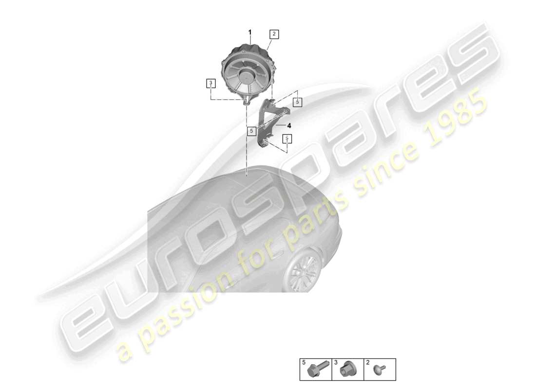 porsche 2025 (panamera 976) schema delle parti del subwoofer