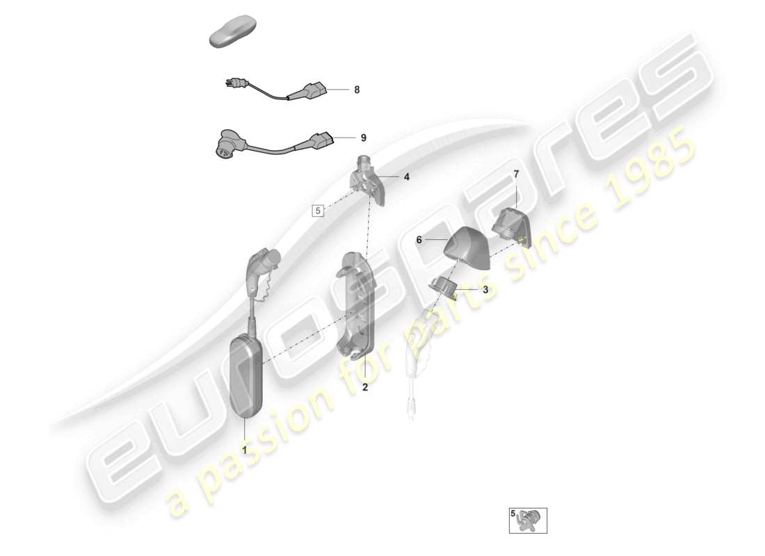 porsche 2020 (taycan 9j1-1) caricabatterie per batteria ad alto voltaggio cavo di carica per la ricarica pagina iniziale porsche diagramma delle parti del caricabatteria mobile