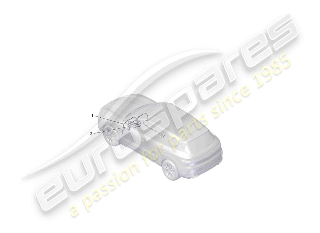 porsche 2025 (cayenne e3 pa) diagramma delle parti del cavo dati della linea di collegamento dell'antenna