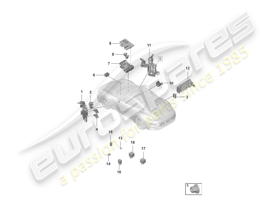 porsche 2025 (992-2 turbo / s) schema elettrico centrale cruscotto parte