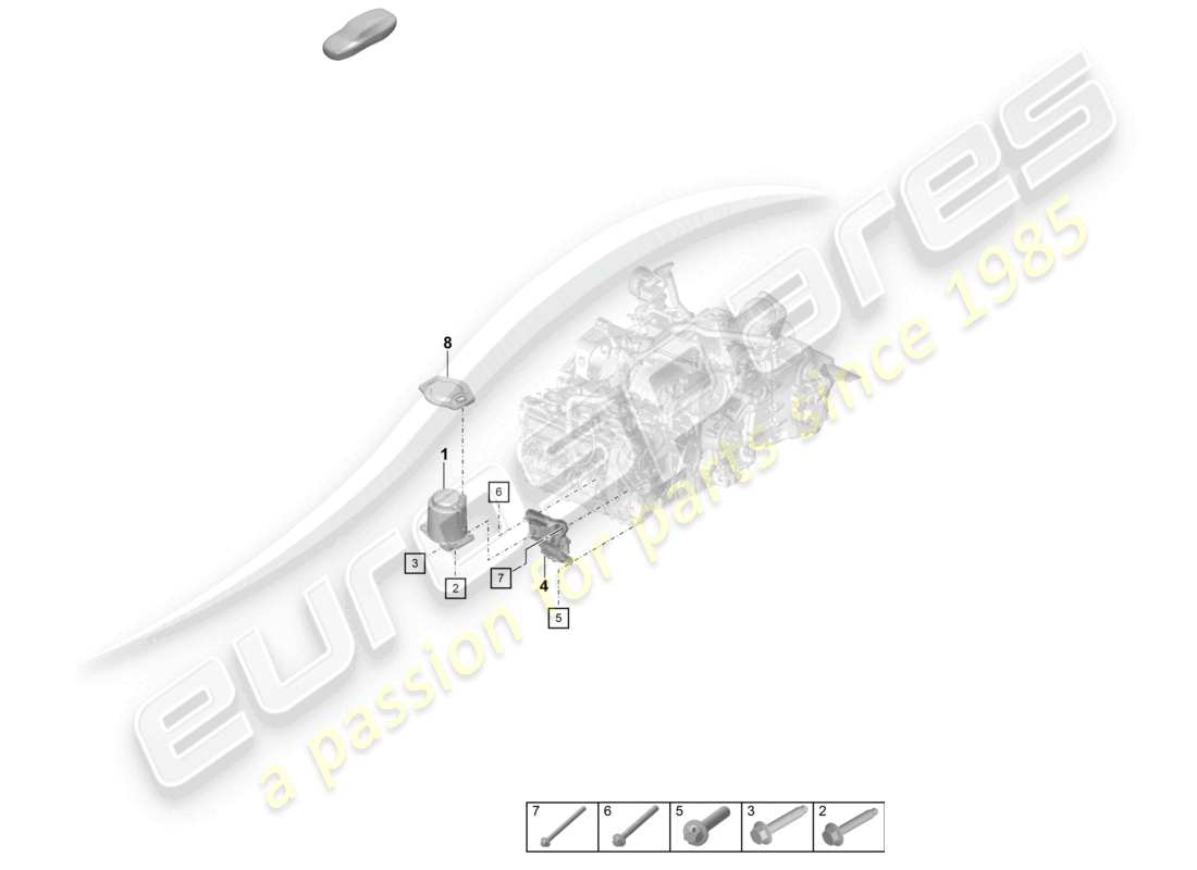porsche 2026 (992-2 turbo / s) attrezzatura di sollevamento motore schema delle parti