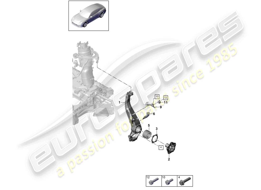 porsche 2021 (panamera 971-1) supporto ruota supporto girevole mozzo ruota diagramma delle parti