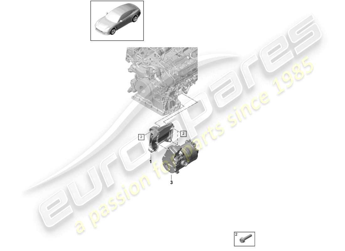 porsche 2021 (panamera 971-1) elementi di fissaggio per cinghie poly-v diagramma delle parti