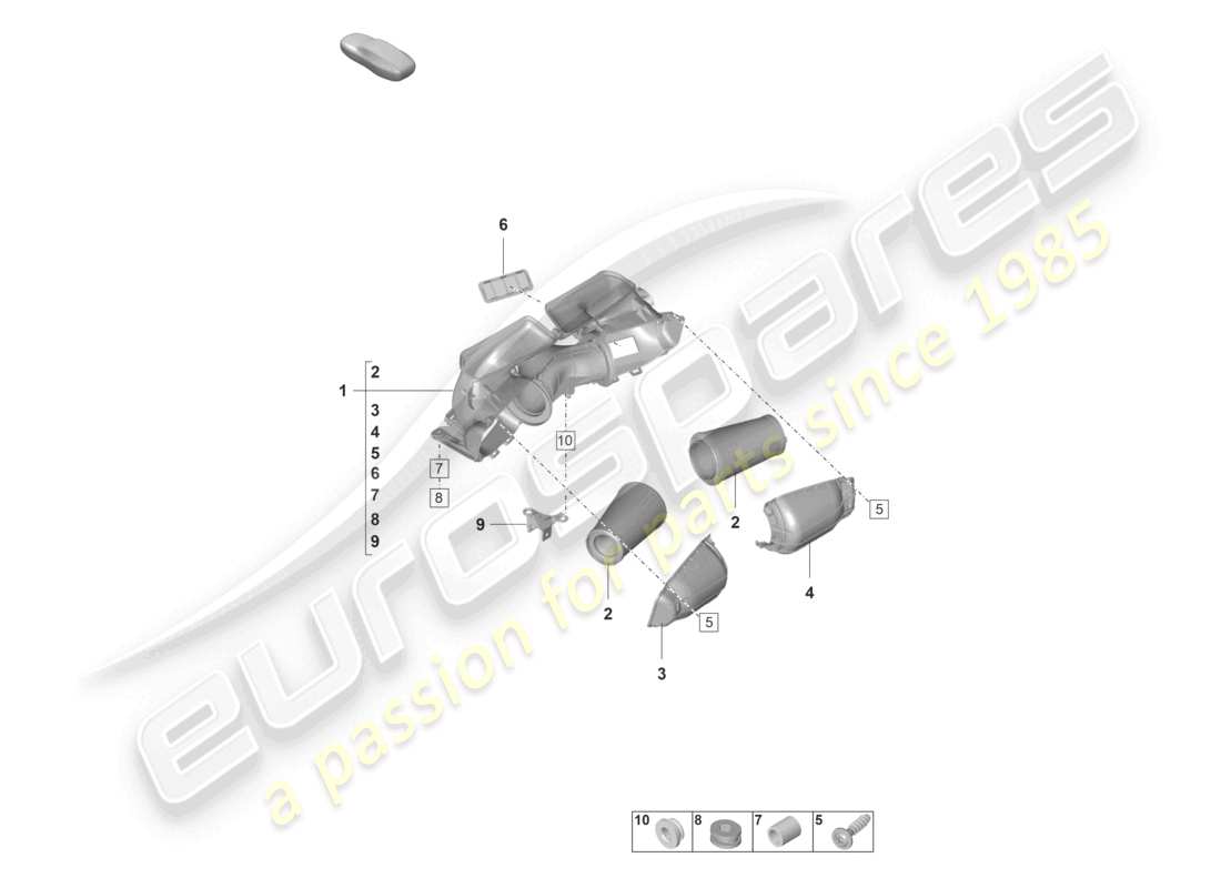 porsche 2022 (992-1 gt3/rs/st) diagramma delle parti filtro aria