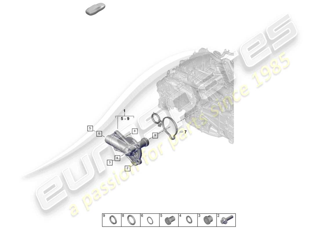 porsche 2024 (992-2) diagramma delle parti del motore dell'albero motore (olio press./lubr.)