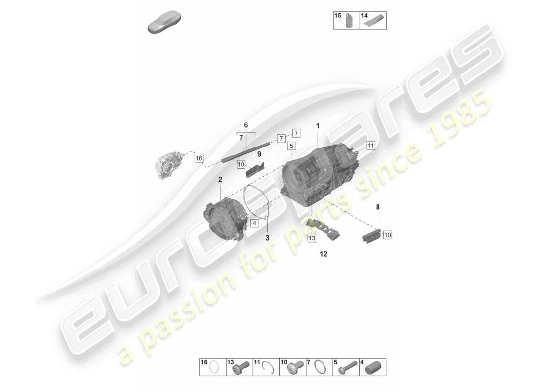 porsche 2024 (panamera 971-2) 8-speed cambio a doppia frizione - pdk - per veicoli con trazione ibrida schema ricambi