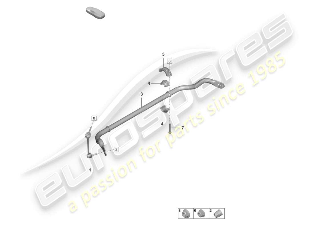 porsche 2021 (992-1 gt3/rs/st) barra antirollio barra di accoppiamento diagramma delle parti