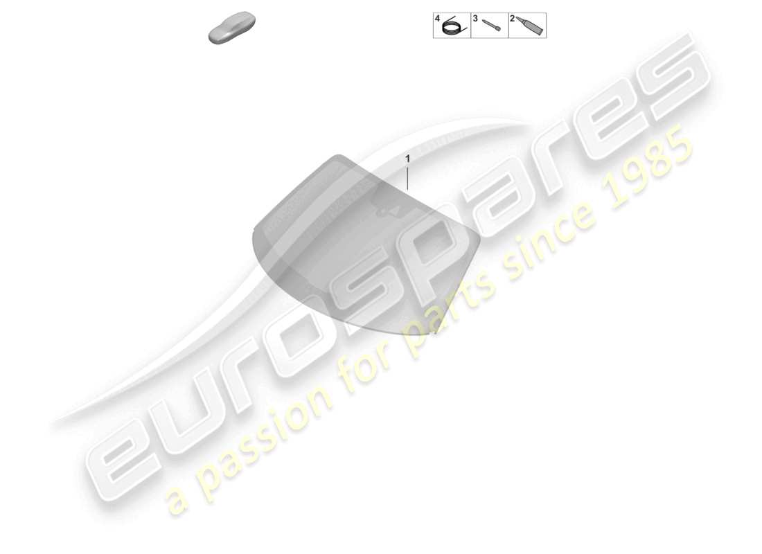 porsche 2023 (992-1 turbo / s) schema delle parti del parabrezza
