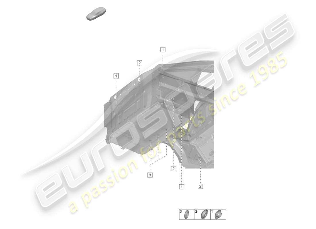 porsche 2022 (992-1 turbo / s) tappi per la parte anteriore della carrozzeria carrozzeria parte anteriore diagramma delle parti