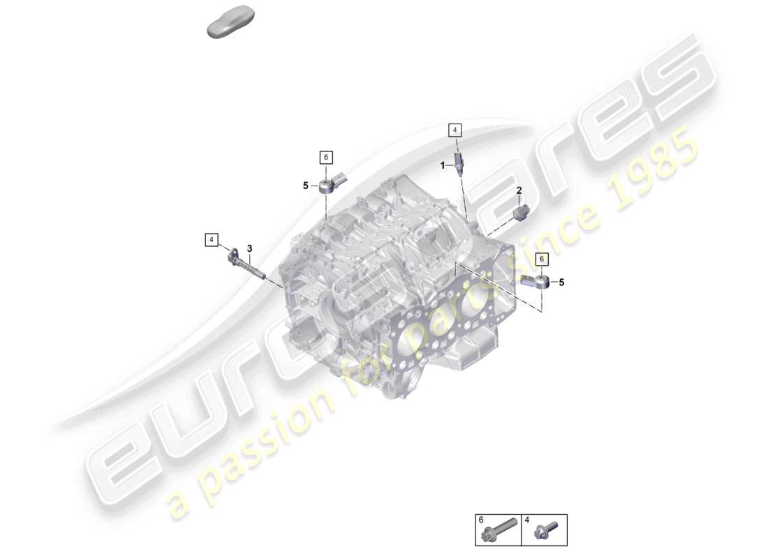 porsche 2024 (992-2) diagramma delle parti dei sensori dell'alloggiamento del basamento