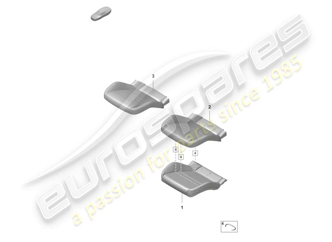 porsche 2021 (panamera 971-2) parte in schiuma coprisedile sedile comfort diagramma delle parti