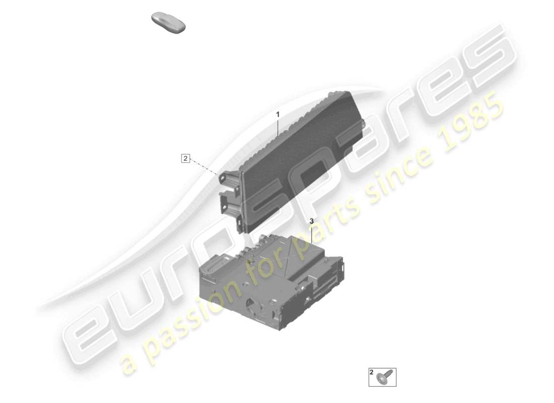 porsche 2022 (992-1 gt3/rs/st) visualizzare il computer centrale diagramma delle parti