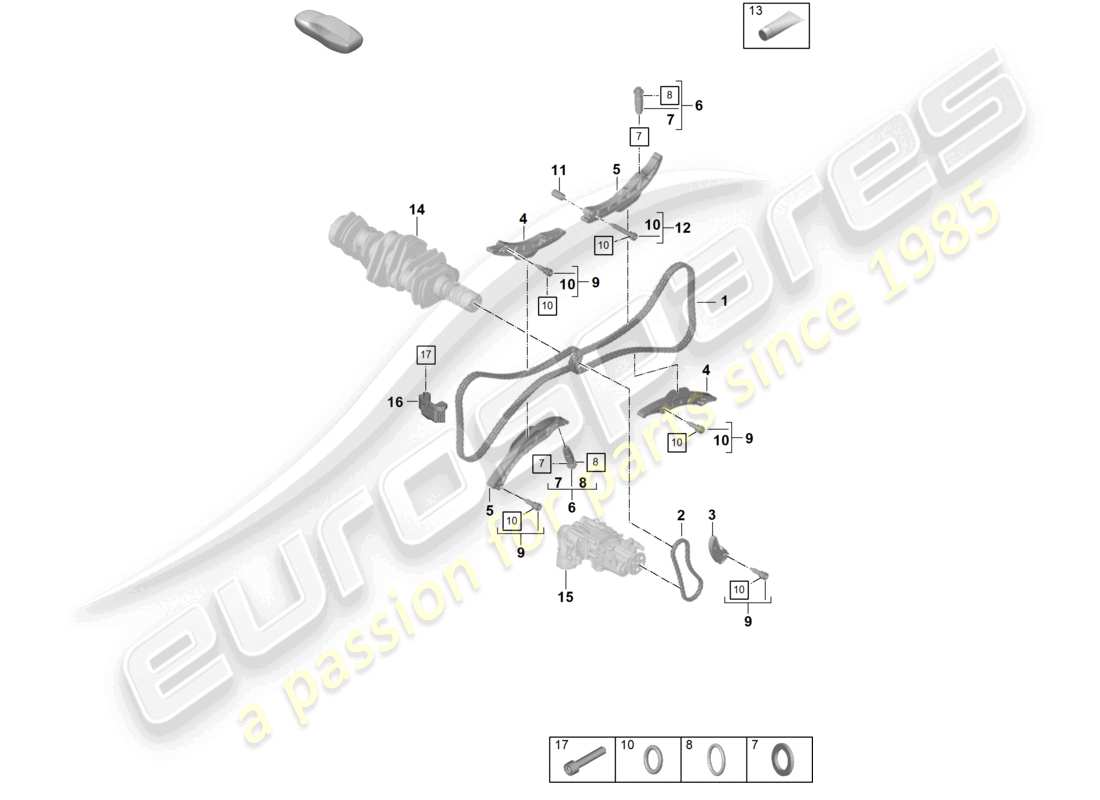 porsche 2025 (992-2 gt3/rs/st) tendicatena catena di distribuzione diagramma delle parti