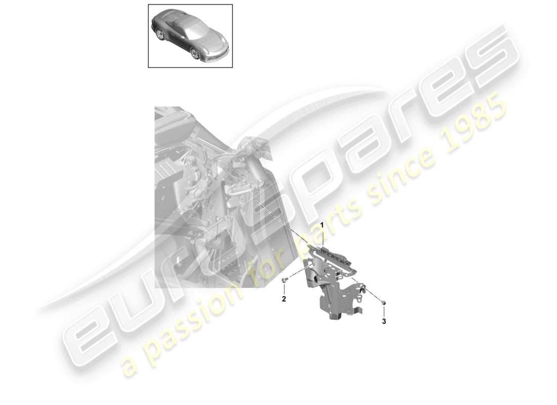 porsche 2021 (991-2 r/gt3/rs) diagramma delle parti laterali del lembo