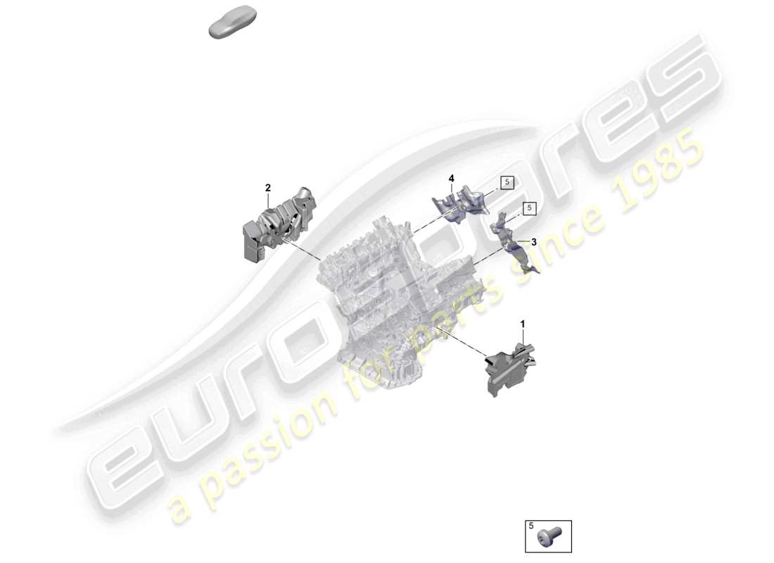porsche 2024 (cayenne e3 pa) schema delle parti dell'isolamento acustico dell'alloggiamento del basamento