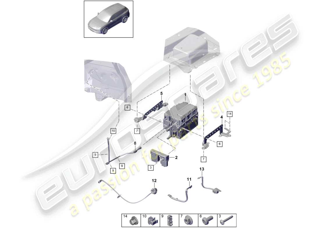 porsche 2023 (cayenne e3 9ya/9yb) elettronica di potenza e controllo - per schema elettrico delle parti