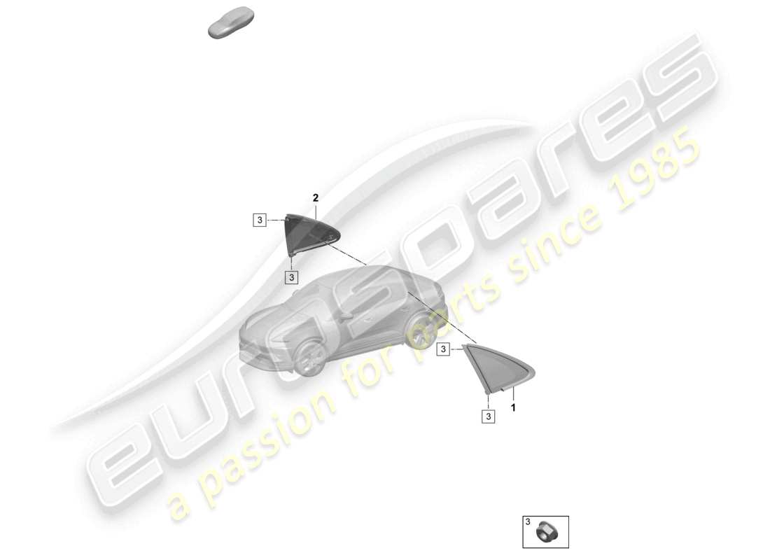 porsche 2026 (macan-e) finestra laterale (non apribile) per pannello laterale posteriore schema delle parti