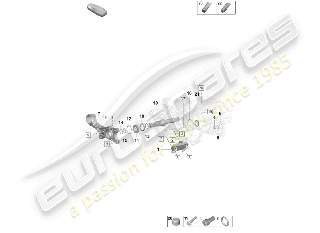 porsche 2026 (taycan 9j1-2) differenziale dell'asse posteriore parti singole diagramma delle parti