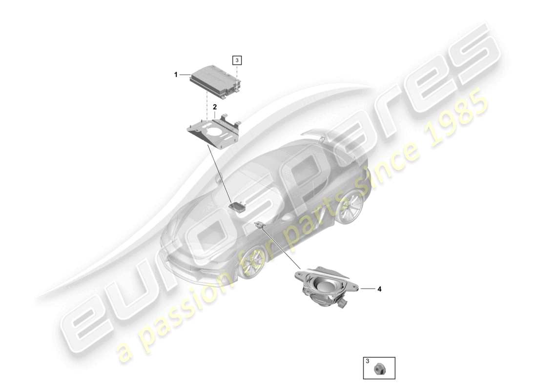 porsche 2021 (718 cayman gt4) amplificatori diagramma delle parti