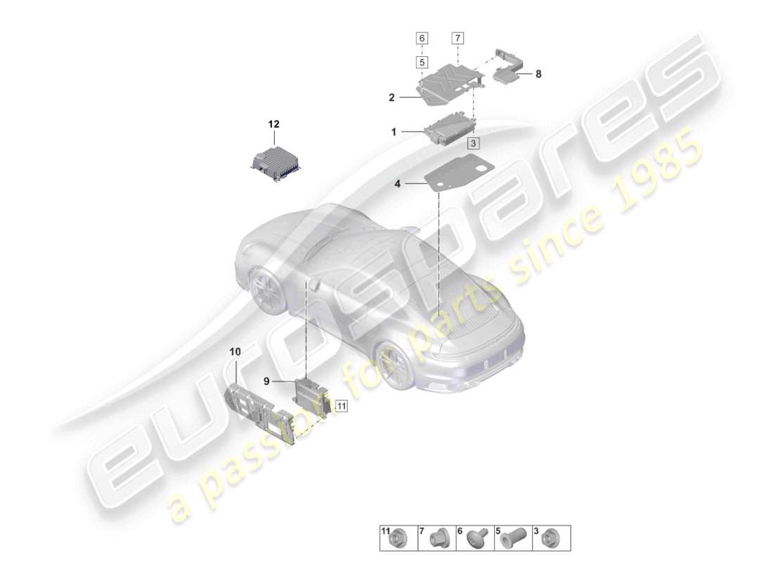 porsche 2022 (992-1 turbo / s) diagramma delle parti degli amplificatori