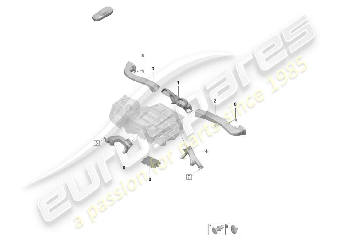 porsche 2022 (992-1 gt3/rs/st) aria condizionata guida aria interna diagramma delle parti