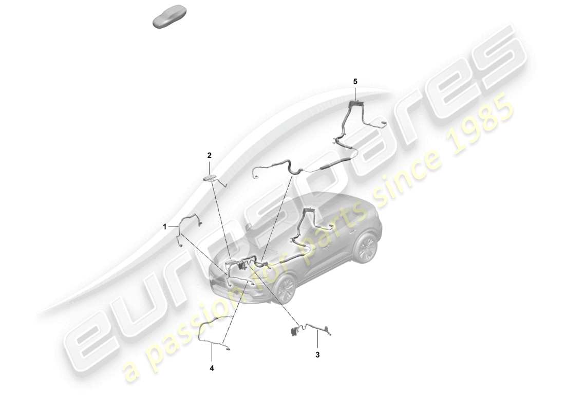porsche 2026 (macan-e) sezione cablaggio cablaggio anteriore schema parte