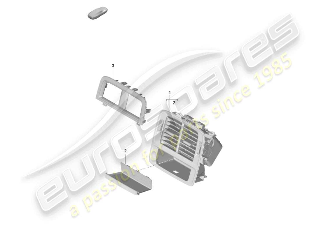 porsche 2022 (taycan 9j1-1) bocchetta posteriore console centrale diagramma delle parti