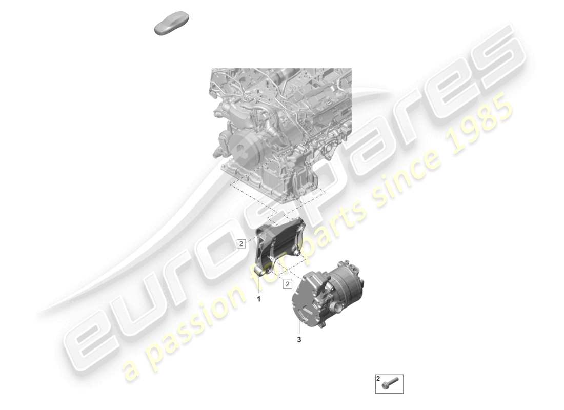 porsche 2026 (panamera 976) diagramma delle parti degli elementi di fissaggio della cinghia poly-v