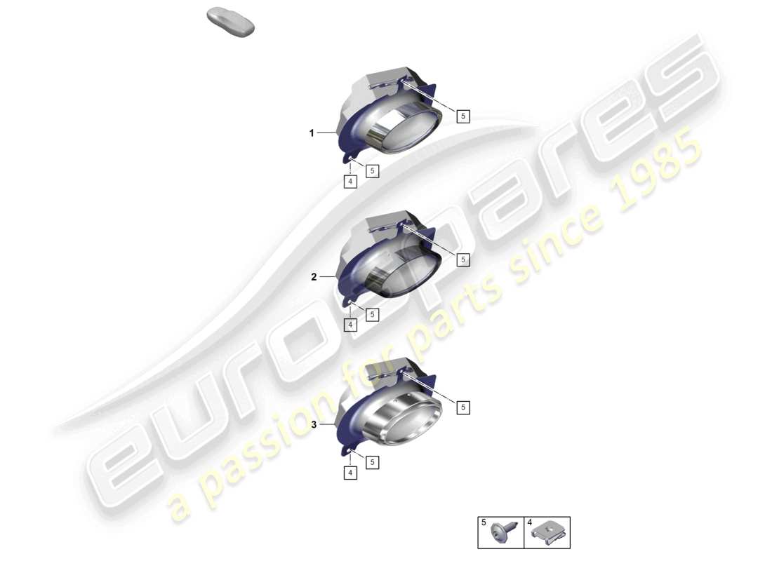 porsche 2022 (992-1 turbo / s) tubo di scarico per sistema di scarico sportivo schema delle parti