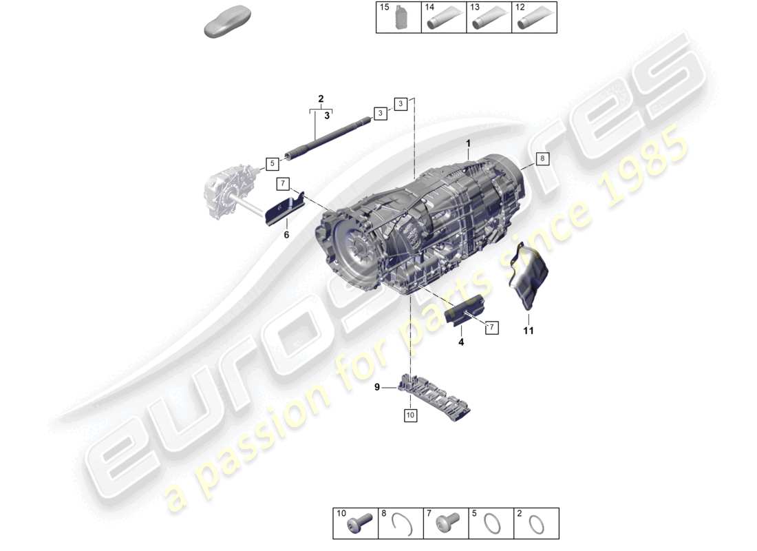 porsche 2026 (panamera 976) 8-speed cambio a doppia frizione - pdk - per veicoli con trazione ibrida schema ricambi