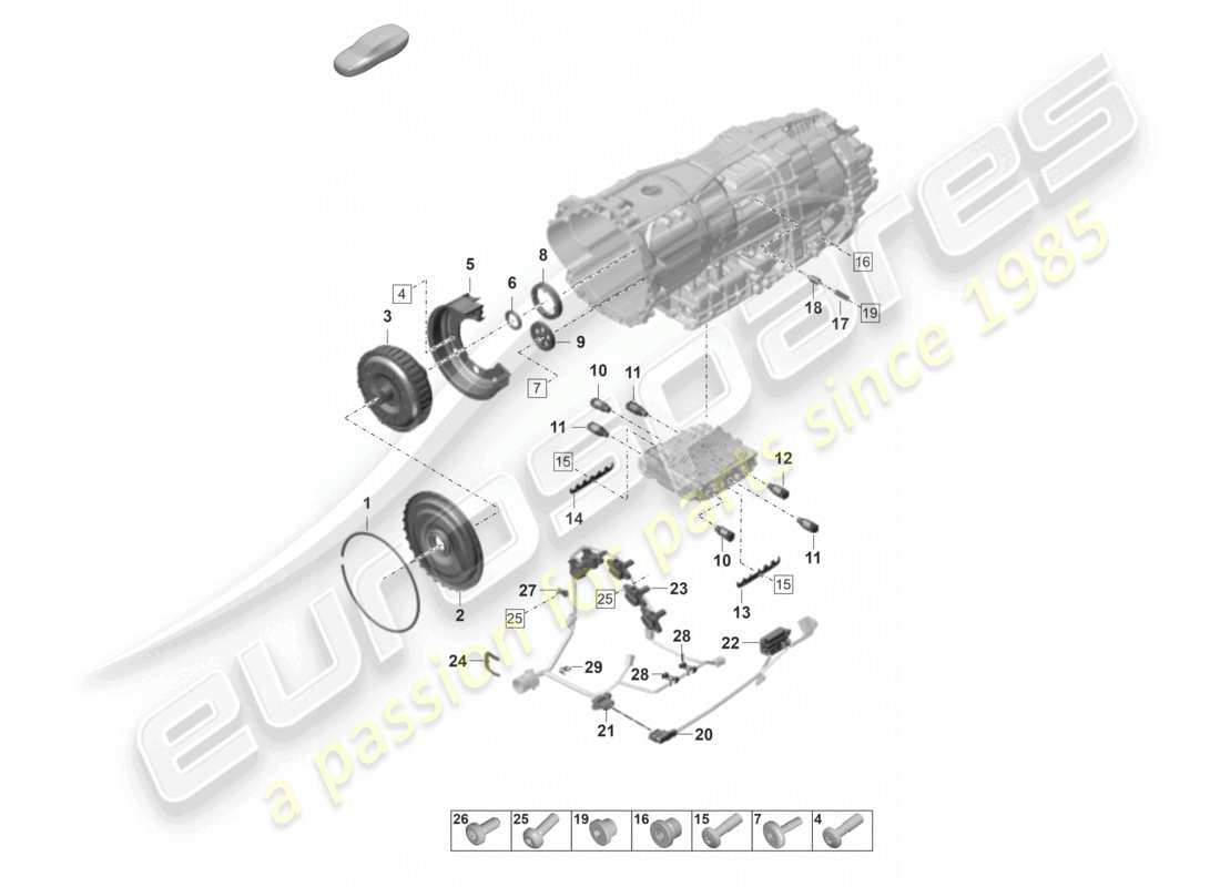 porsche 2024 (panamera 971-2) schema delle singole parti del cambio