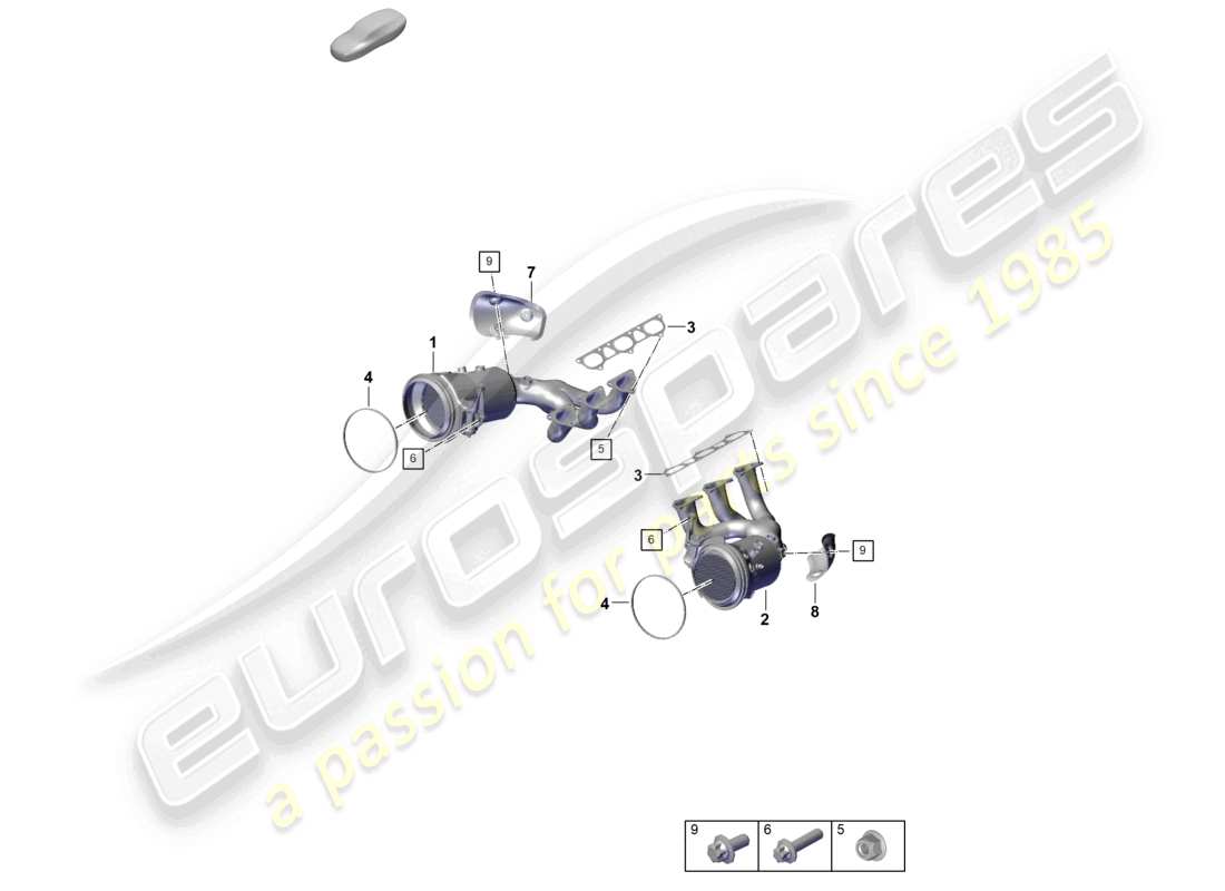 porsche 2025 (992-2 gt3/rs/st) collettori di scarico diagramma delle parti
