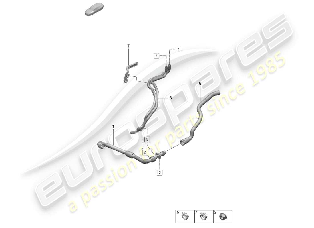 porsche 2025 (macan-e) sistema di raffreddamento del liquido di raffreddamento parte posteriore diagramma delle parti