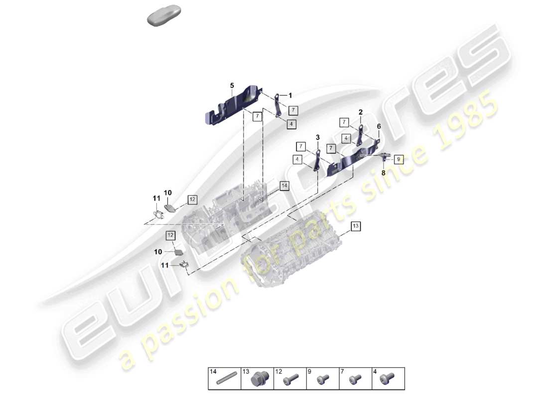 porsche 2023 (cayenne e3 pa) accessori per testate cilindriche diagramma delle parti