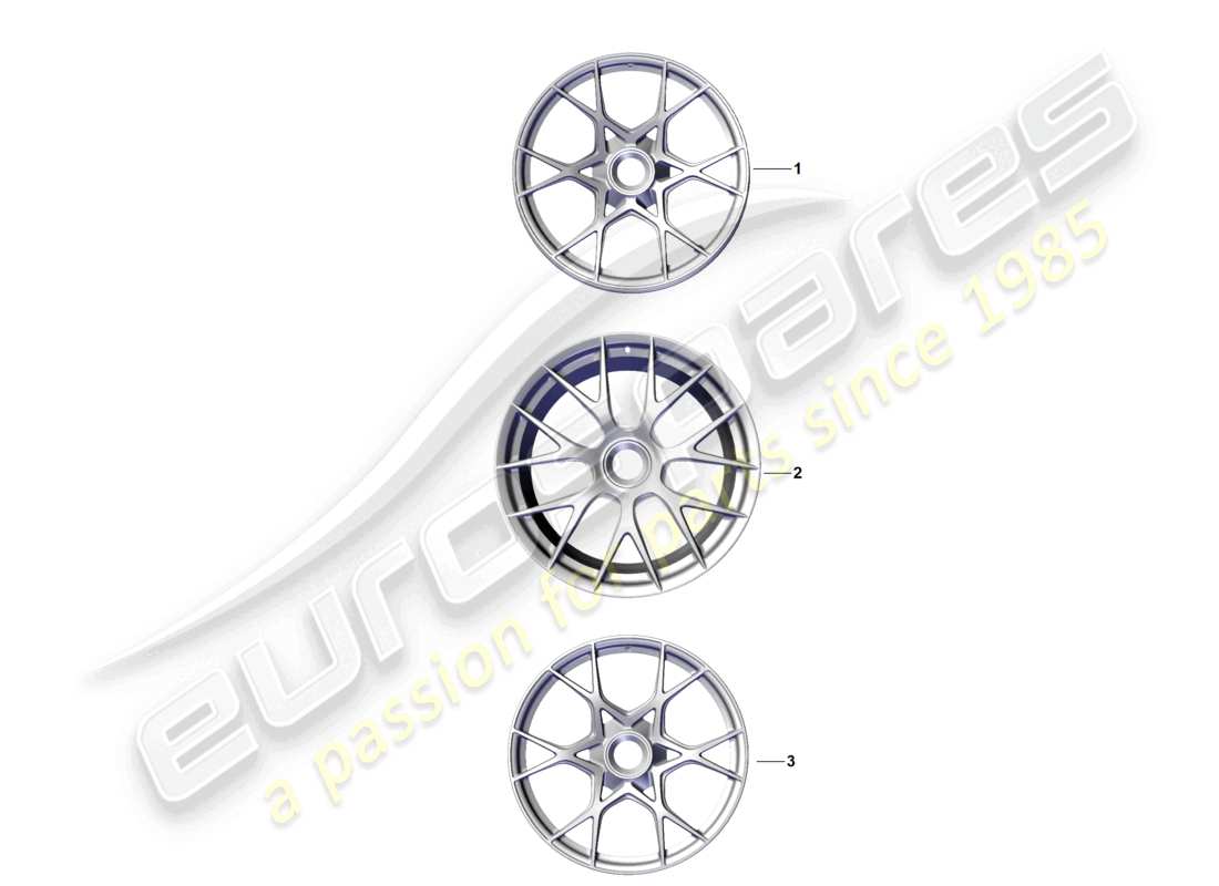 porsche 2021 (718 cayman gt4) cerchio in lega diagramma delle parti