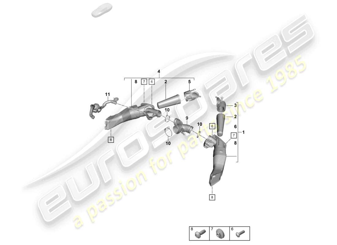 porsche 2021 (718 cayman gt4) diagramma delle parti filtro aria