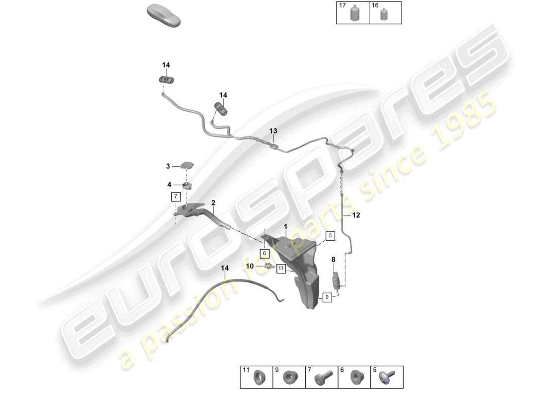 porsche 2024 (992-2 turbo / s) schema delle parti rondella lavavetri