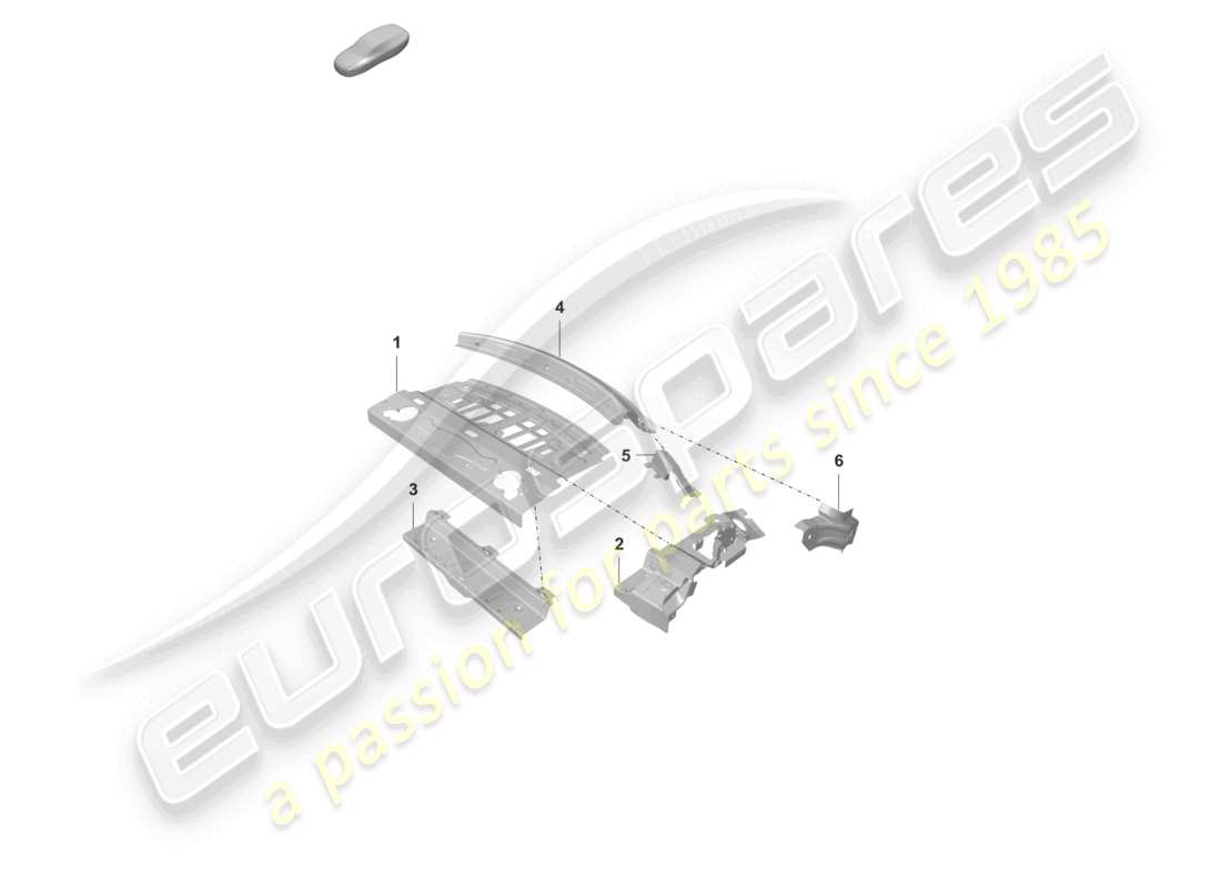 porsche 2020 (taycan 9j1-1) piastra di collegamento ripiano posteriore - tetto schema delle parti